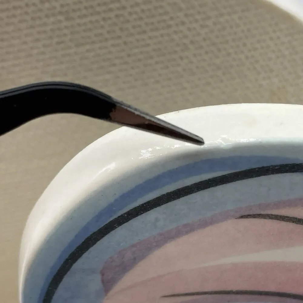 Vtg Hand Painted Ceramic Pastel Fish Napkin Letter Holder Whimsy Kitschy 6